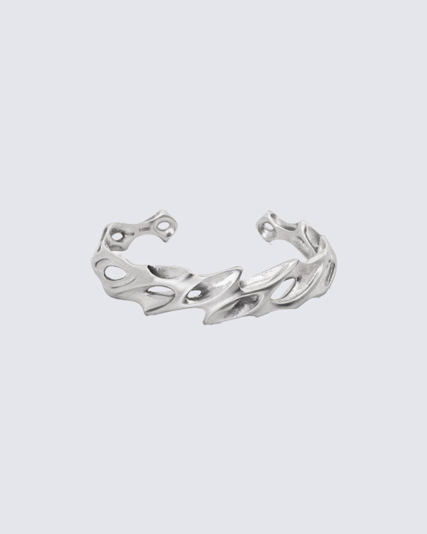 Hip-Hop Hollow Alloy Cuff Bracelet