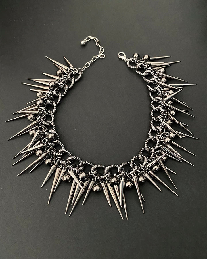 Studded Bead Tassel Abaya Necklace