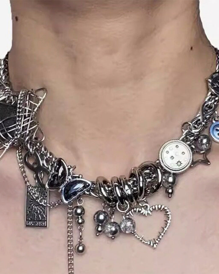 Pentagram Cosmic Star Punk Choker Necklace