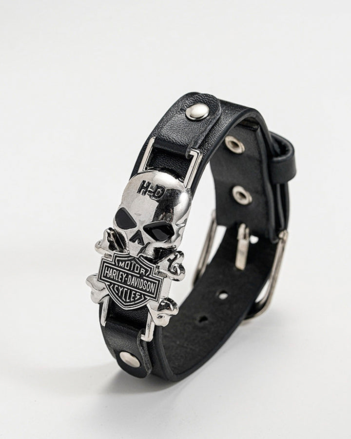 Vintage Skull Buckle Punk Bracelet