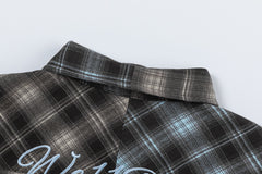 Street Ace WE11DONE Split Color Plaid Long‑Sleeve Shirt