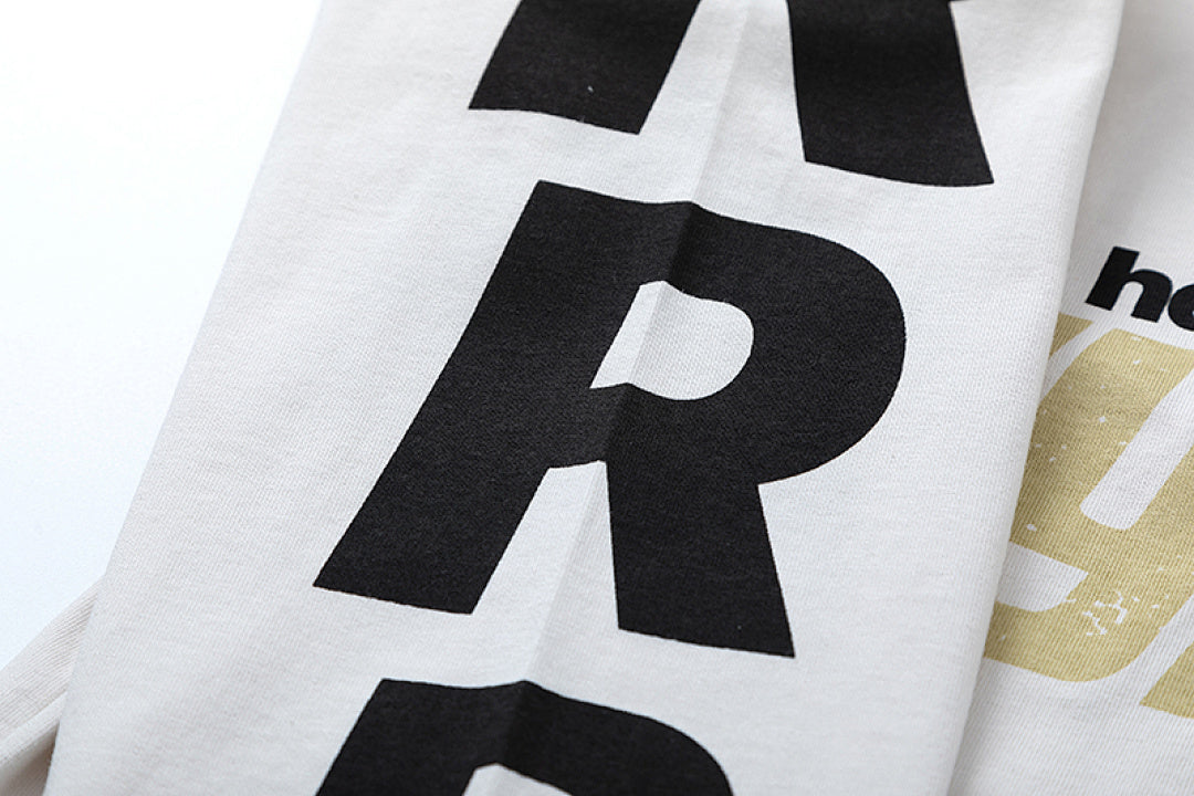 RRR123 Hand Graphic Cropped Oversized Long‑Sleeve Tee