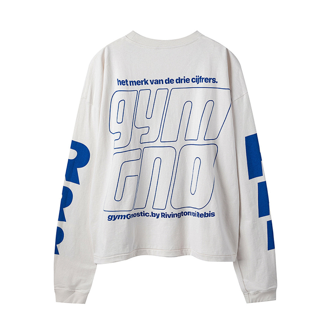 RRR123 Portrait Graphic Cropped Long‑Sleeve T‑Shirt