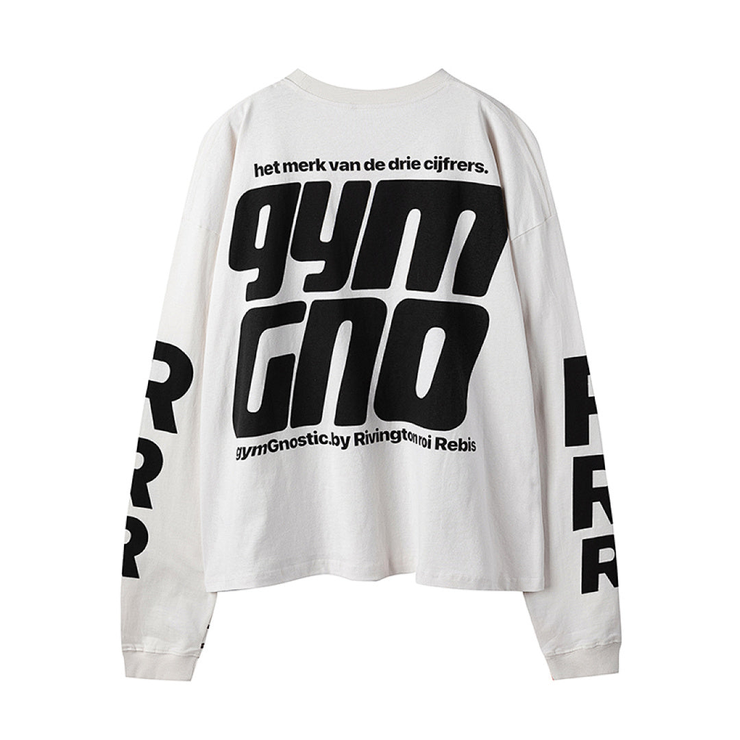 RRR123 Wish Dangerously Comic Cropped Long‑Sleeve Tee