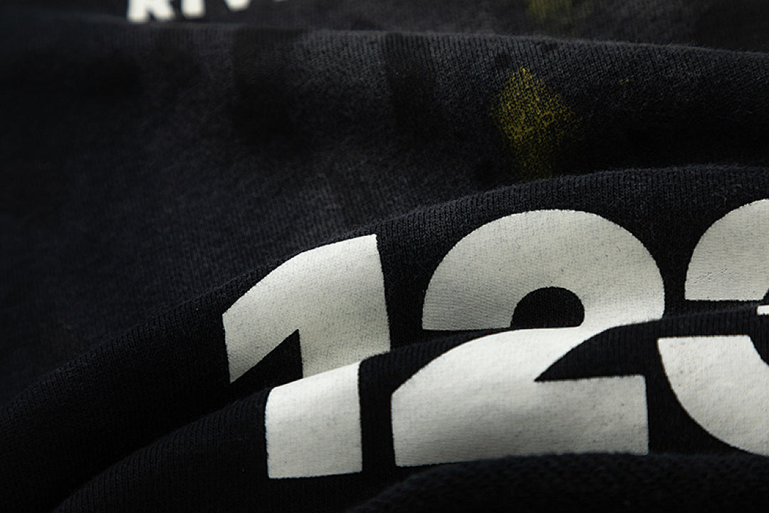 RRR123 Rivington 123 Splash‑Dye Raw‑Edge Sweat Shorts