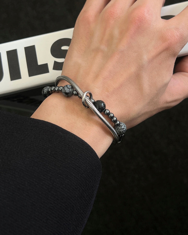 Layered Beaded Chain Bracelet