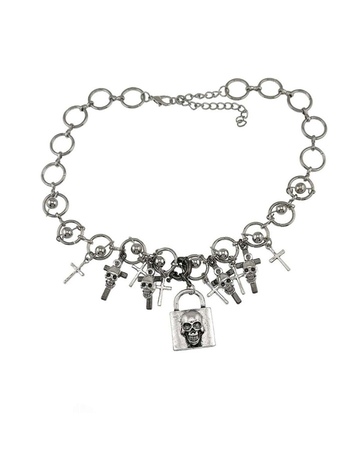 Gothic Skull Charm Alloy Necklace