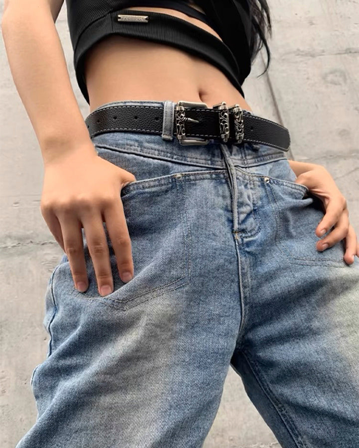 Trendy Roller Hollow Vine Pattern Belt