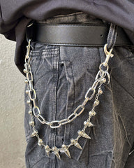 Dark Punk Metal Bullet Pants Chain & Necklace