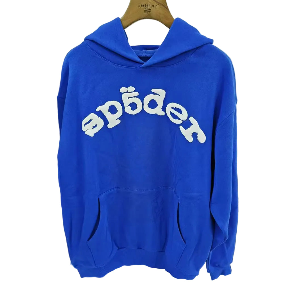 Sp5der Rhinestone Hoodie Dark Blue