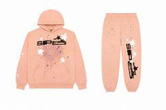 Sp5der Star Splatter Print Pink Hoodie & Sweatpants Set