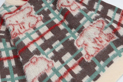 Plaid Bear Jacquard Knit Sweater With Pom‑pom Drawstring