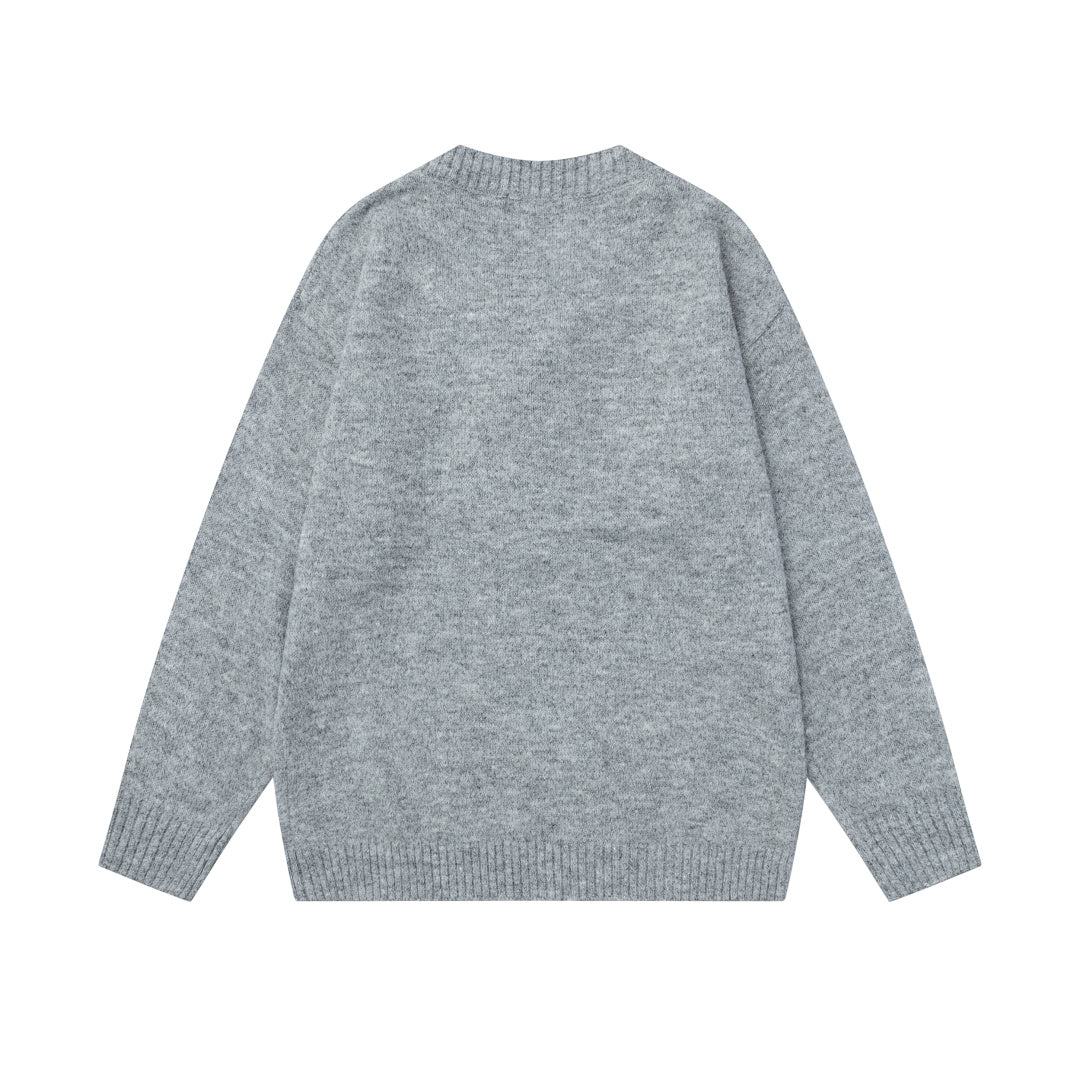 3D Braided Tassel Doll Applique Crewneck Sweater