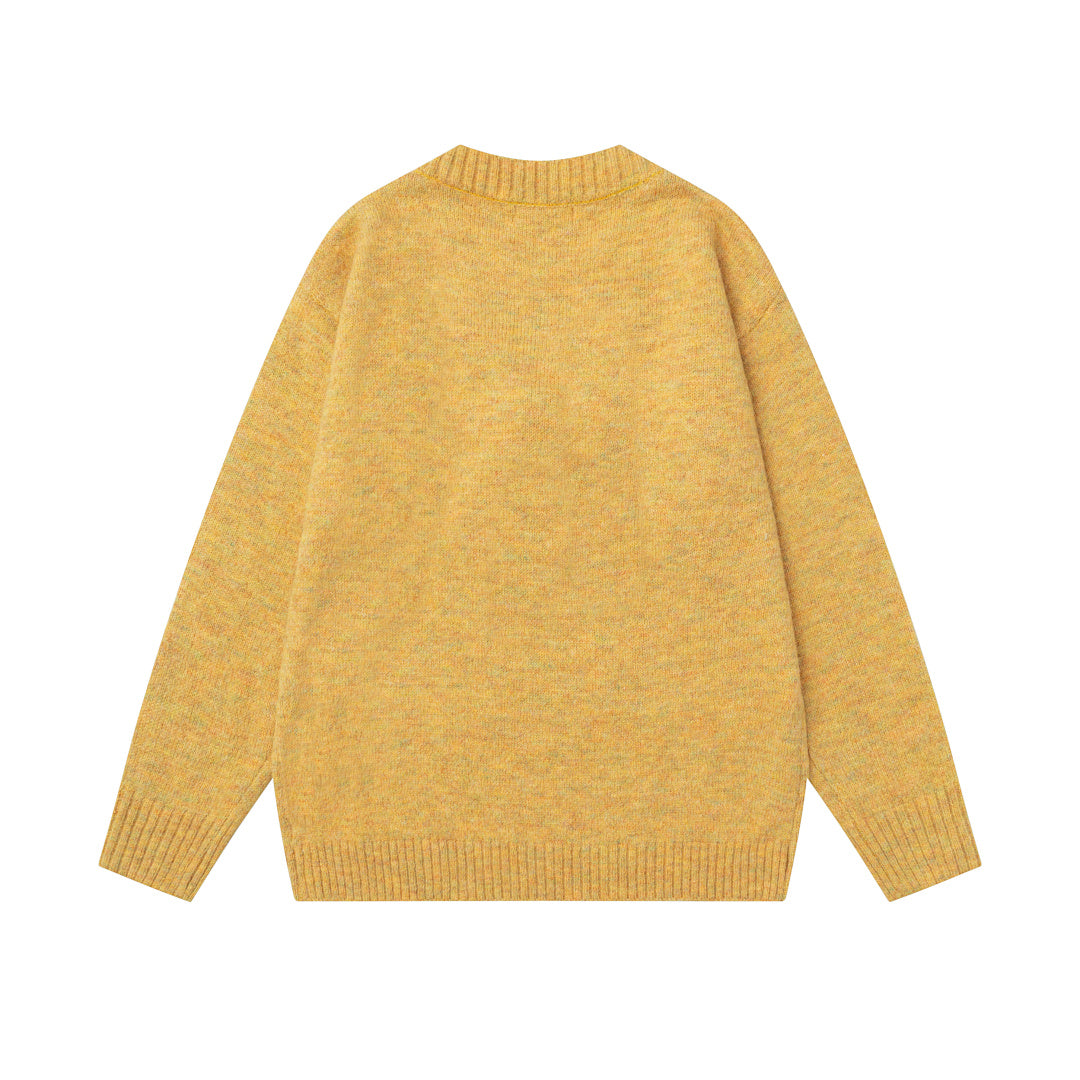 3D Braided Tassel Doll Applique Crewneck Sweater