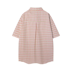 Plaid Shirt With Bunny Embroidery & Matching Tie