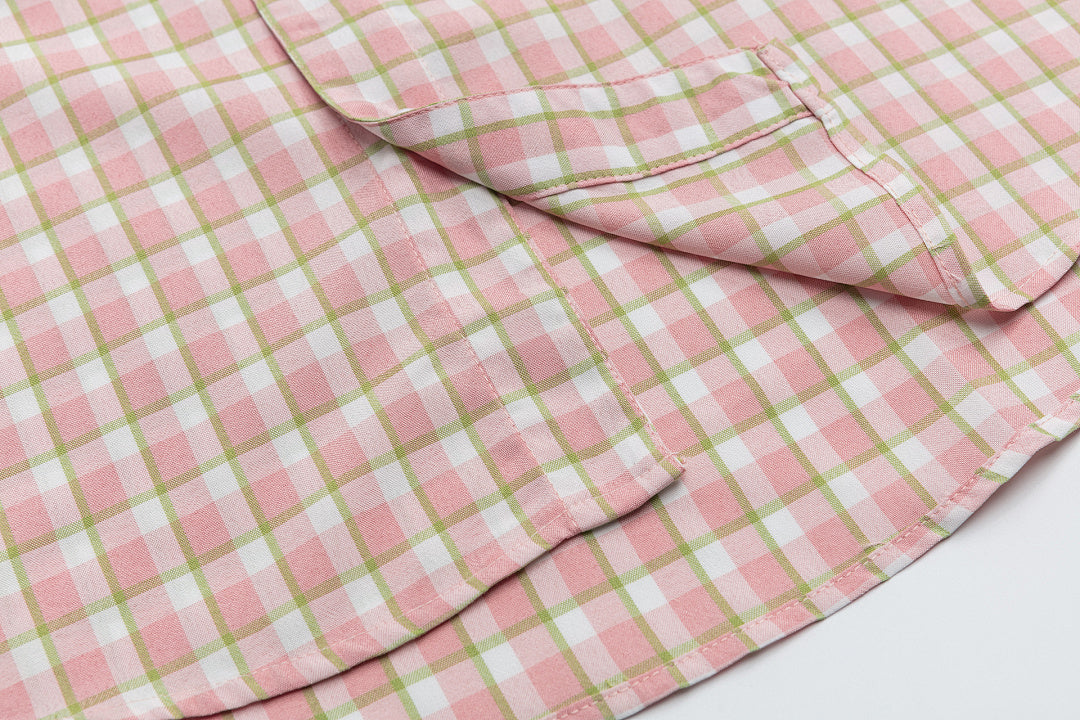 Plaid Shirt With Bunny Embroidery & Matching Tie