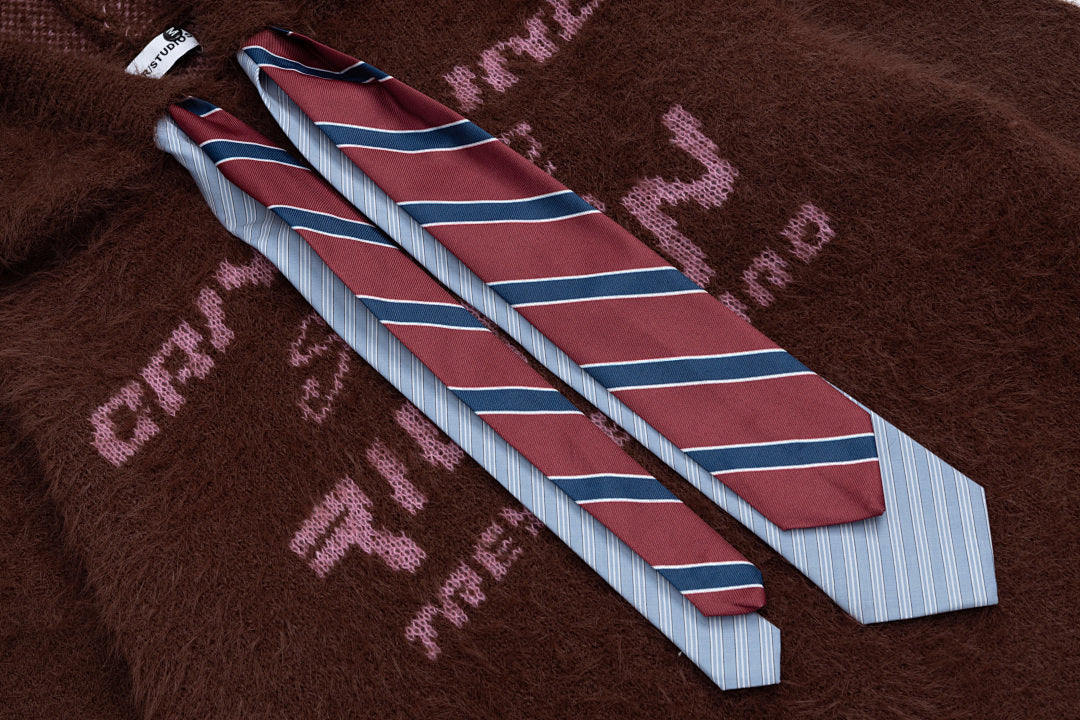 Fuzzy Hooded Knit Sweater With Striped Tie & Letter Jacquard