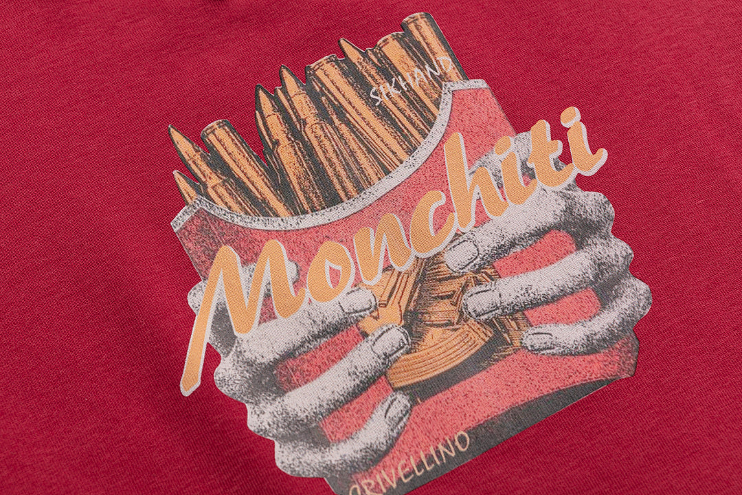 Notch Neck Skeleton French Fries Graphic Cropped Tank