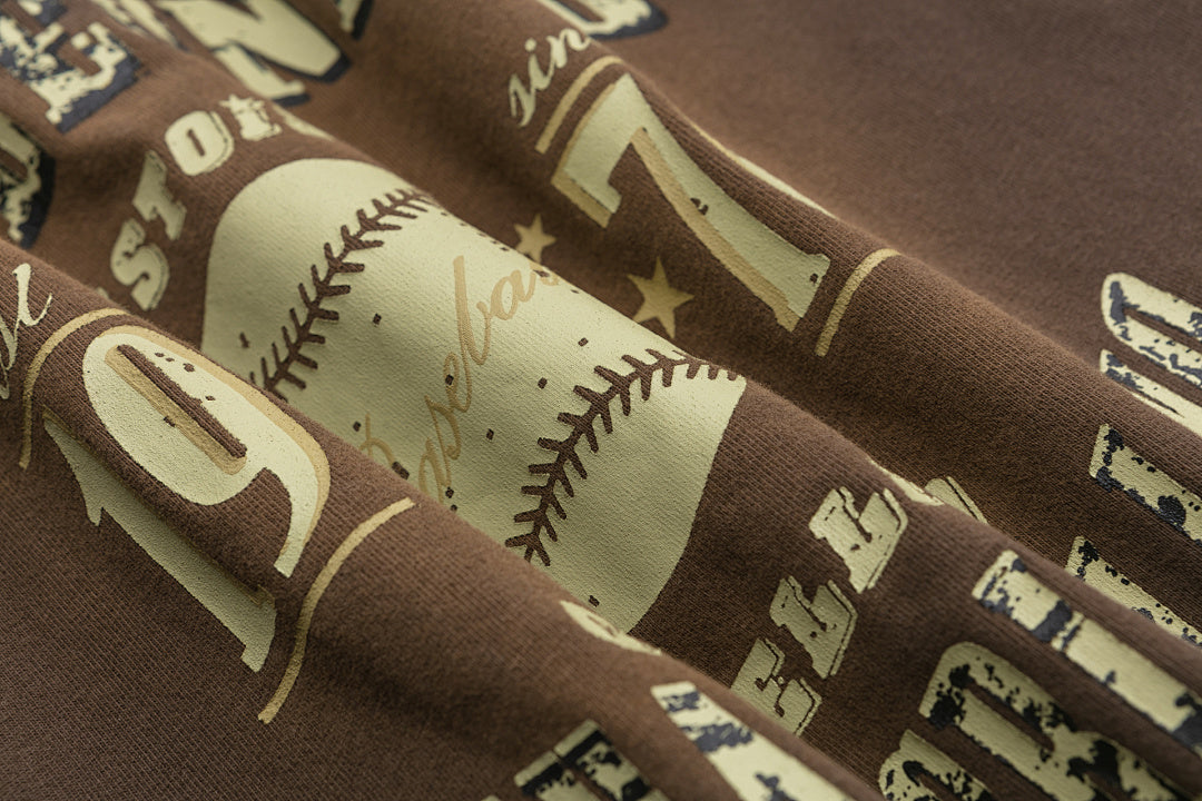 Contrast V‑Neck Vintage Baseball Print Cropped Vest