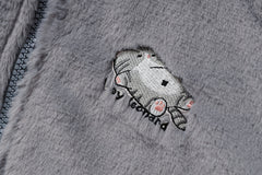 3D Cat Ear Plush Zip Jacket Cartoon Patch Pockets