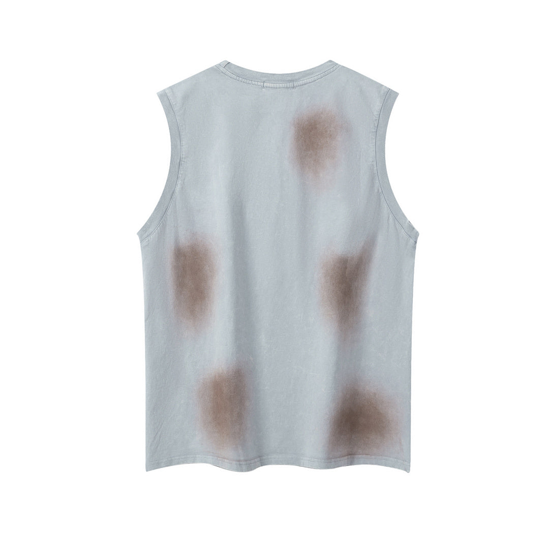 Blotchy Faded Gothic Letter Sleeveless Tank