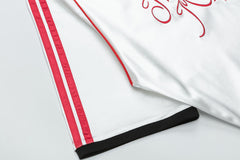 Script Star Embroidery Striped Sleeve Soccer Jersey Polo
