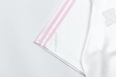 Satin Lace Patch V‑Neck Striped Jersey Top