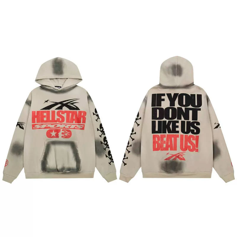 Hellstar Washed Slogan Graphic Hoodie