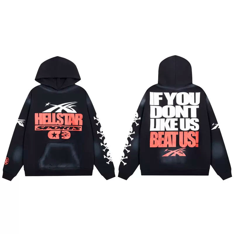 Hellstar Black Statement Slogan Hoodie