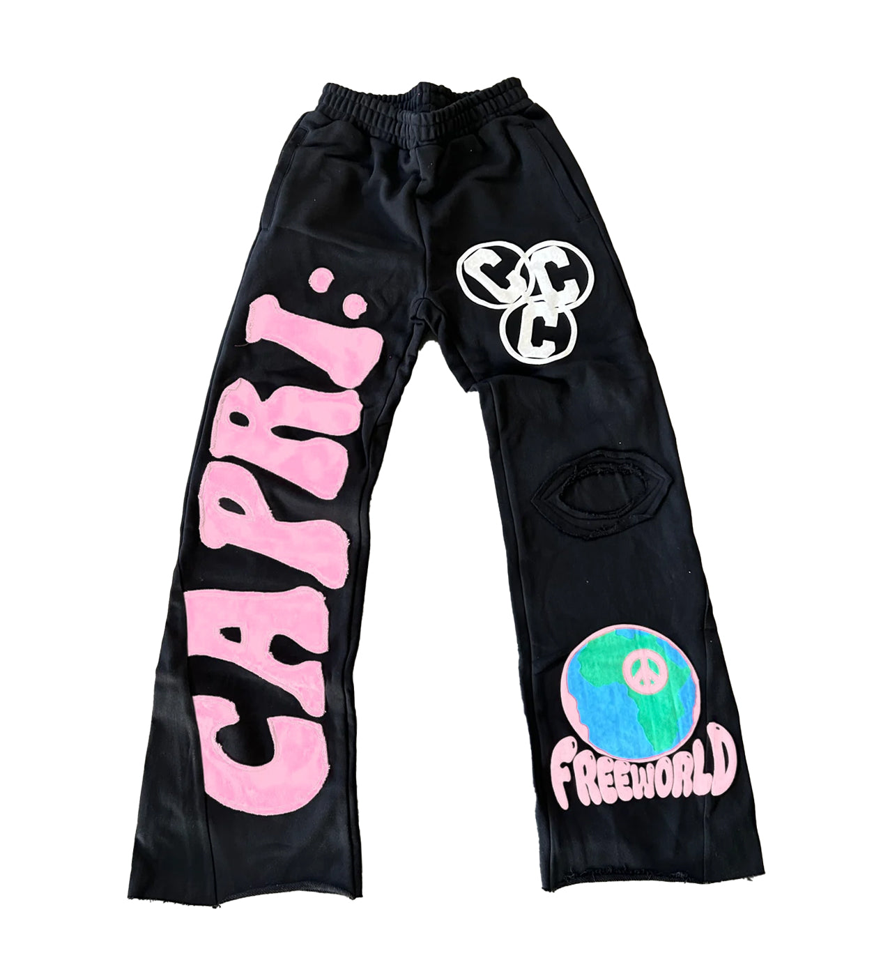 Project Capri Denim Flare Sweatpants Black/Pink