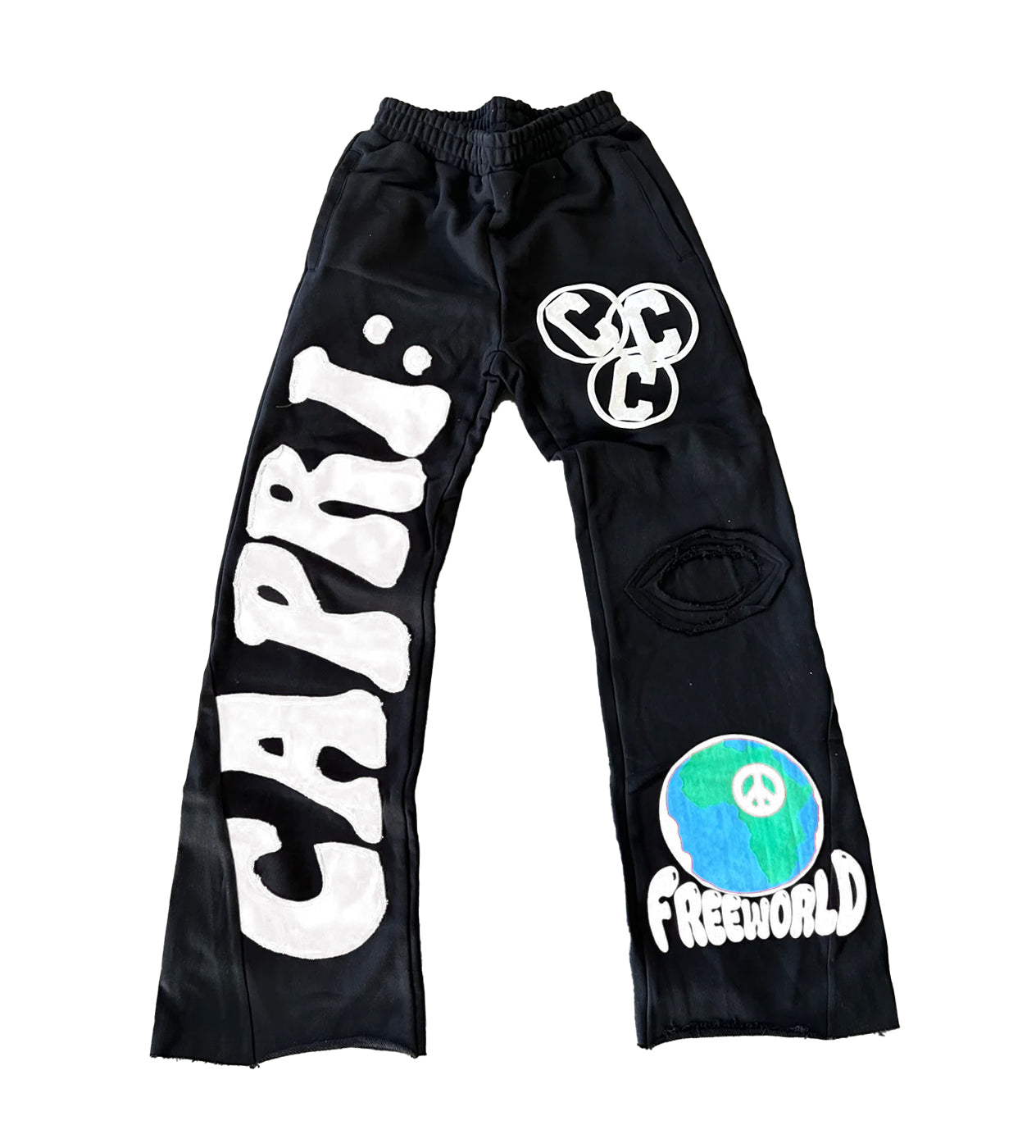 Project Capri Denim Flare Sweatpants Black/White