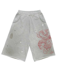 Saint Vanity Badgers Long Shorts Grey