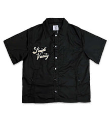 Saint Vanity Nylon Button Up Tee Black