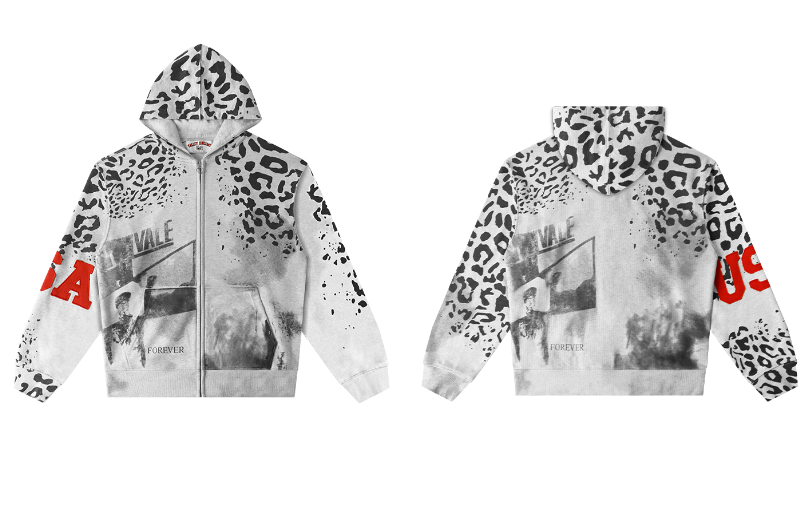 Vale Forever Leopard Tie-Dye Full Zip Hoodie