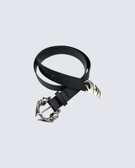 Vintage Wave Design PU Belt with Alloy Buckle
