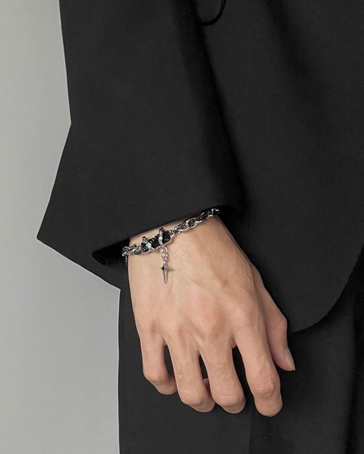 Gothic Cross Charm Bracelet