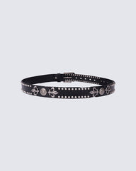 Hip-hop Style Belt with Metal Rivets and Cowhide