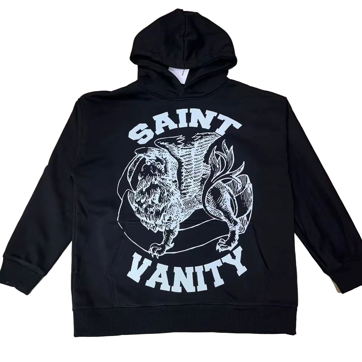 Saint Vanity Oreo VVS Rhinestone Zip Up Hoodie Black