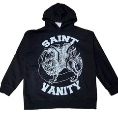 Saint Vanity Oreo VVS Rhinestone Zip Up Hoodie Black