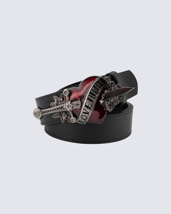 Vintage Sword Heart Buckle Belt