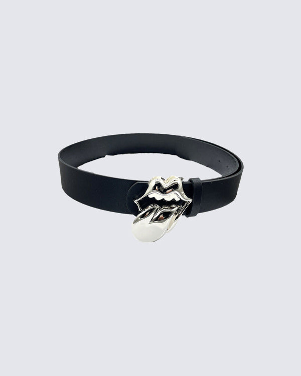 Gothic Lips PU and Alloy Belt