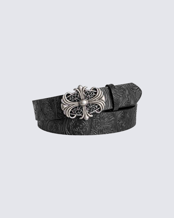 Denim-Style Printed Heavy Belt