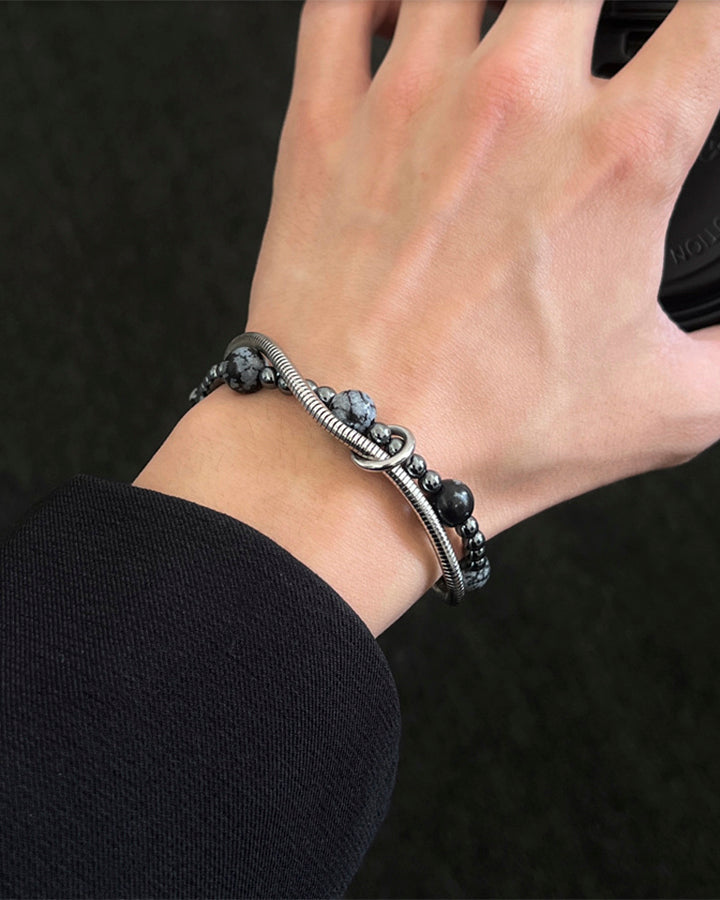 Layered Beaded Chain Bracelet