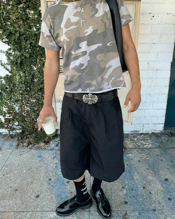 Denim-Style Printed Heavy Belt