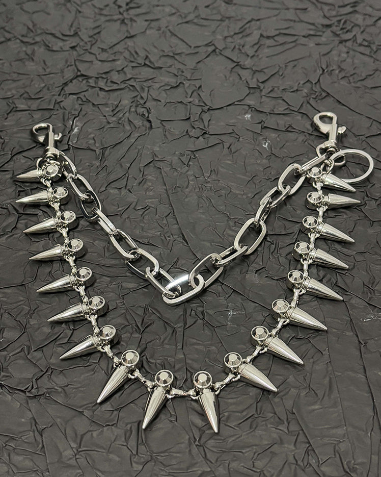Dark Punk Metal Bullet Pants Chain & Necklace