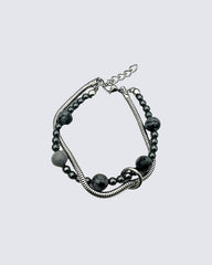 Layered Beaded Chain Bracelet