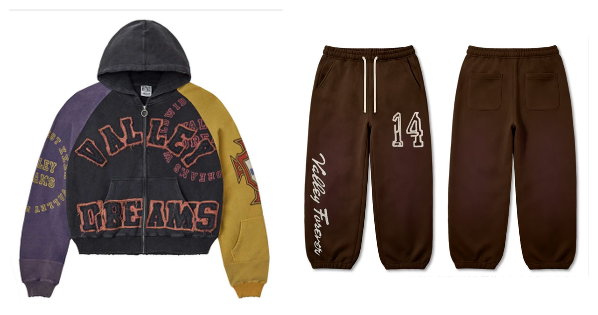 Valley Dreams Color‑Block Zip‑Hoodie & Brown 14 Jogger Set