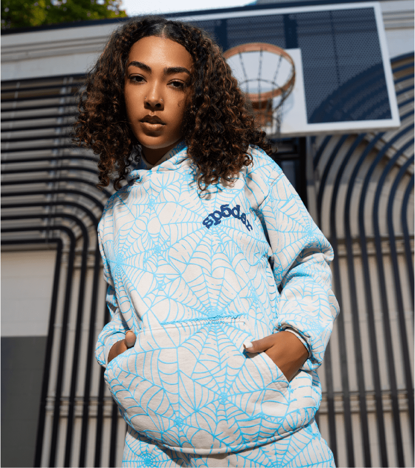 Sp5der AOP Web Hoodie Heather Grey