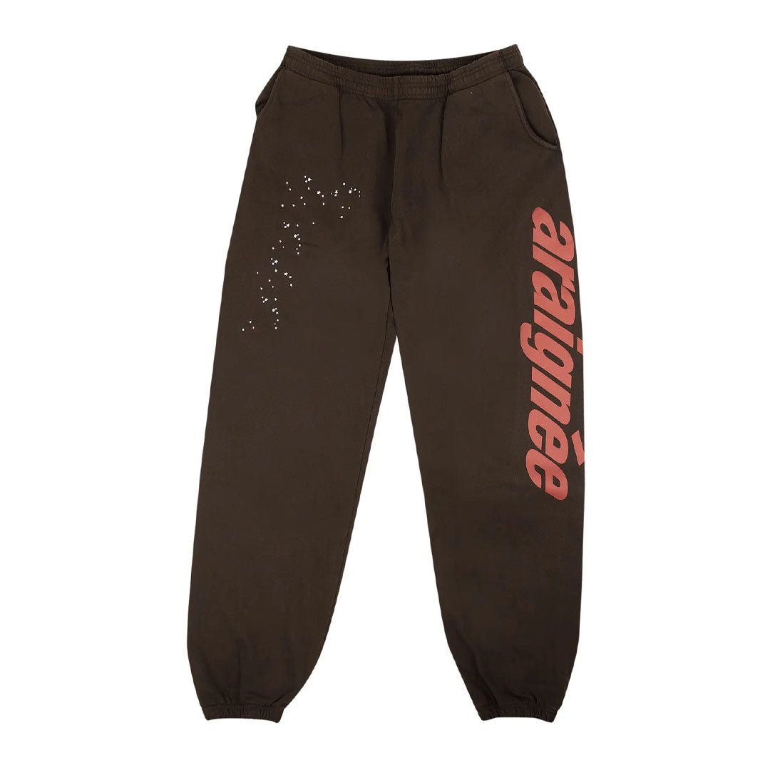 aralynée Logo Splatter‑Print Brown Hoodie & Sweatpants Set