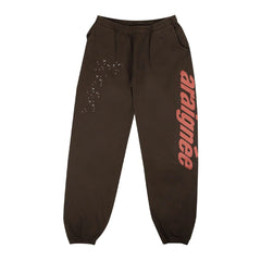 aralynée Logo Splatter‑Print Brown Hoodie & Sweatpants Set